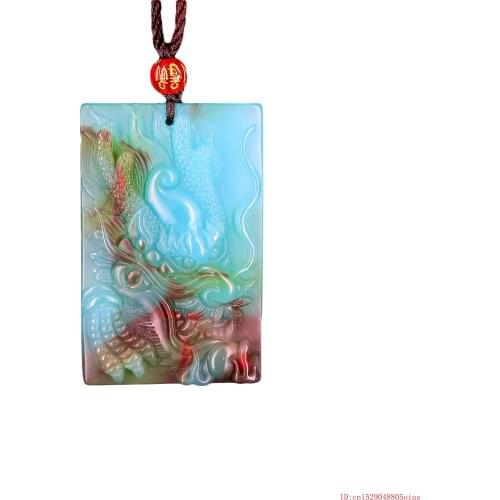 Jade Dragon Pendant Chinese Carved Natural Amulet for Necklace Jewelry Gifts Fashion Jadeite Women Men Charm
