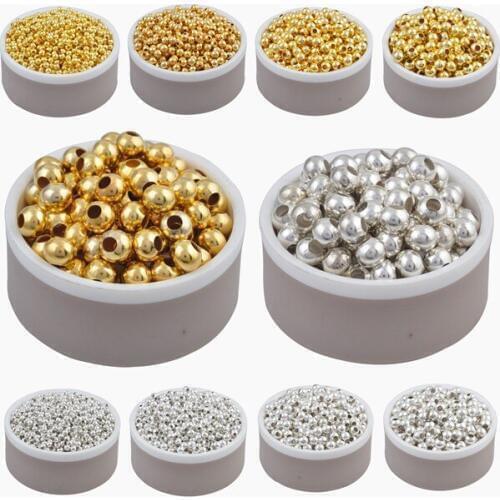 LNRRABC New Sale Gold Silver Color Alloy Space Loose Beads 3 4 5 6 8 mm beads for Diy Necklace jewelry making jewelry perles