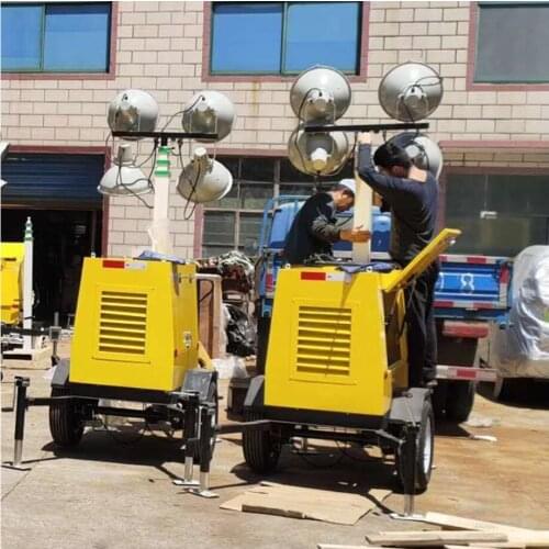 Mobile Lighting Vehicle Pneumatic Lifting Mast Lighting Work Light Gasoline and Diesel Engineering Lighting Vehicle