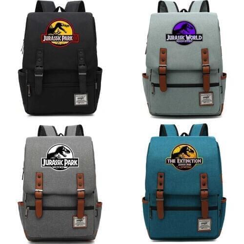 Fashion Dinosaur Jurassic Park World Buckle Children School bag Teenagers Student Schoolbags Women Bagpack Men Backpack