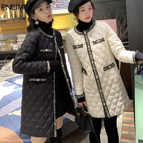 Pneime Fashion WomenS Jackets And Coats Warm Long Cotton-Padded Clothes Xiaoxiang Style Thick Warm Cotton Coats And Down Jacket
