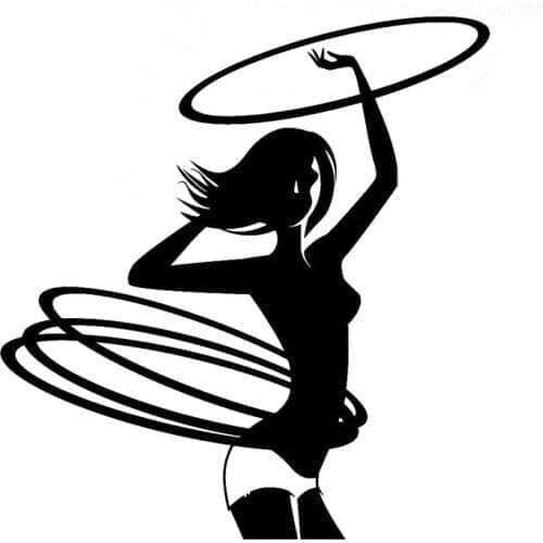 Car Stickers Funny Hula Hoop Girl Gymnastics Fitness Decal Car Decoration Stickers Creative Waterproof Black/white, 12cm*11cm