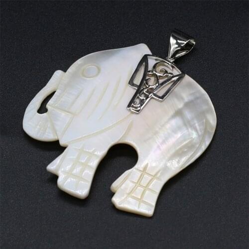 Natural Shell Pendant Elephant shape White Mother of Pearl Exquisite charms For jewelry making DIY Necklace accessories