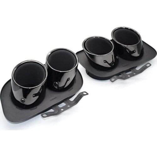 One Pair Car Styling Muffler Tip Black /Silver Nozzles For Porsche 911 Carrera Modified 992 Stainless Steel Rear Exhaust Pipe