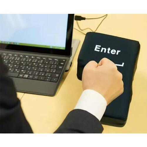 Big Enter Pillow Supersized USB Big Enter Key Office Desktop Nap Travel Pillow Travesseiro Anti Stress Relief Supersized Pillows