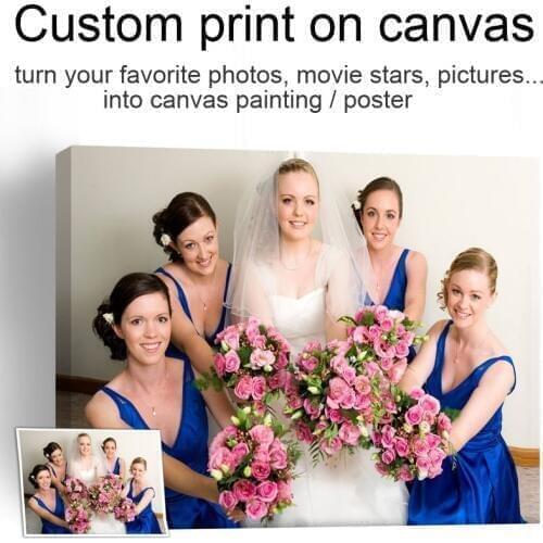 Custom Printings Your Picture,Family,Friends Or Baby Photo,Favorite Image, Wedding Photos Poster Custom Print On Canvas Unframed