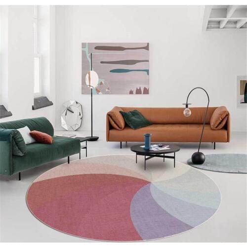 Colorful Windmill Pattern Round Carpet Kids Room Antislip Washable Mat For Home Parlor Living Room Bedside Mat Girl Room Decor