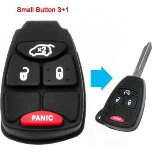 New Replacement Rubber Button Pad For Chrysler Jeep Dodge 3+1 Button Remote key (Small Button)5PCS/lot