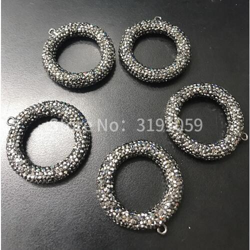 French style new luxury exquisite 100 - set micro - set crystal pendant personality exaggerated large ring pendant