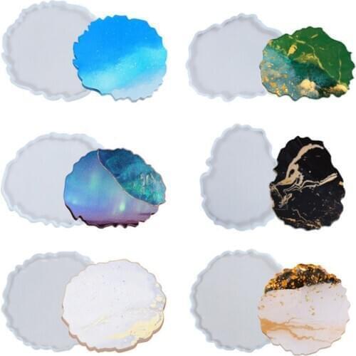 DIY Irregular Shaped Coaster Silicone Mold Making Agate Crystal Epoxy resin Coaster Mold Handmade Craft Decoration Making Tool