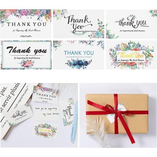 Thank You for Supporting My Small Business Card Thanks Greeting Card for Small Shop Gift Decoration Cards 50pcs