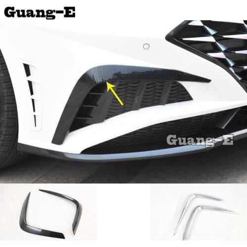 Car Styling Body Front Fog Eyebrow Trim Light Lamp Frame Stick Cover Grill Grille 2pcs For Hyundai Sonata 10Th DN8 2020 2021