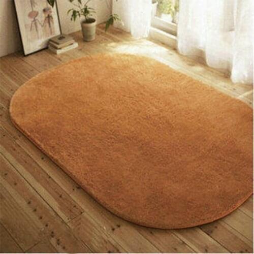 Thick Lamb Velvet Oval Carpet Shaggy Plush Area Rug LivingRoom Bedroom Bedside Faux Fur Rug Grey White Brown Pink Mat Home Decor