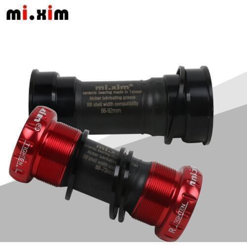 Bicycle BB91/BB92, black ceramic bearing integrated hollow tooth disc type thread axis pressed ceramic shaft