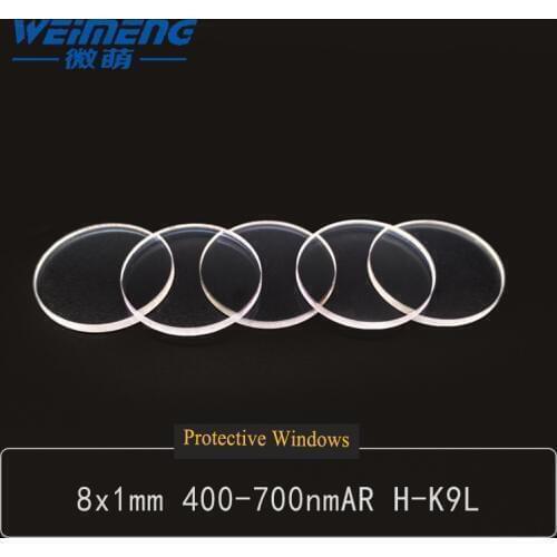 Weimeng Laser Protective lens 8*1mm 400-700nmAR circular & plano H-K9L material for laser cutting welding engraving machine