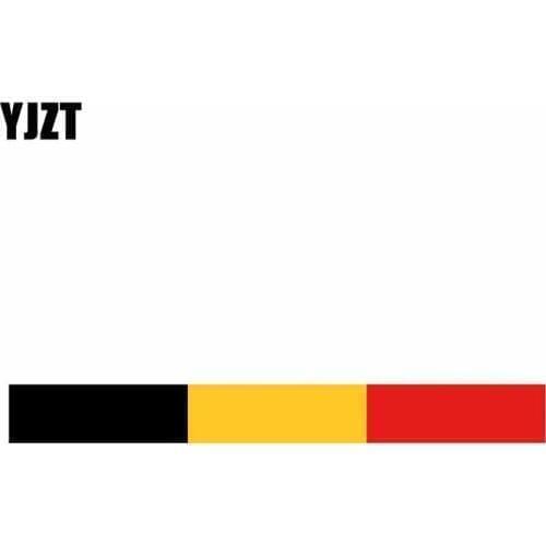 YJZT 15CM*1.8CM Personality Belgium Flag Reflective Car Sticker Helmet Racing Decal 6-0577