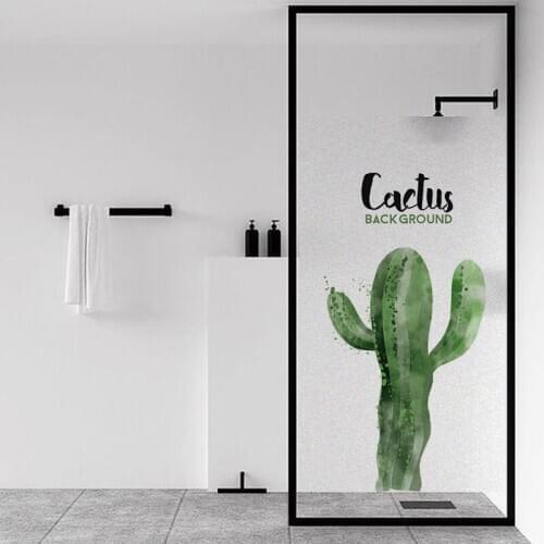 Plant Frosted Window Glass Sticker Light Opaque Bathroom Sliding Door Window Film Decoration Personality Creative