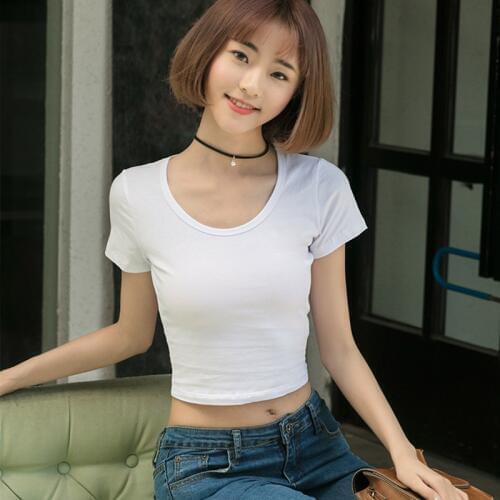 AECU Women Cotton T Shirt Female Tee Top O Neck Short Sleeve Basic T Shirt Casual Ladies Cute T Shirt 2021 New Arrival