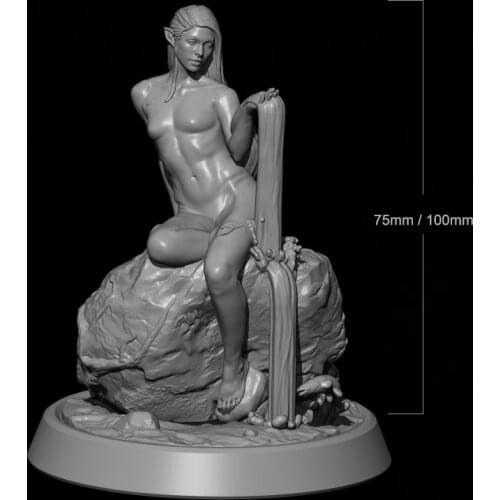 1/24 75mm 1/18 100mm Resin Model Kits Naked Girl Unpainted No Color RW-141
