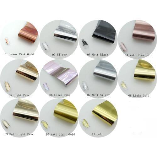 1Bottle Different Color Nail Art Foil Transfer Stciker Nail Art sticker 4cm*1m in plastic bottle