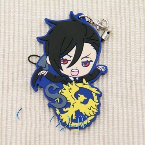 1pcs Anime Black Butler Kuroshitsuji Book Of The Atlantic Sebastian Secular Bird keychian Keyrings Resin Rubber Pendant