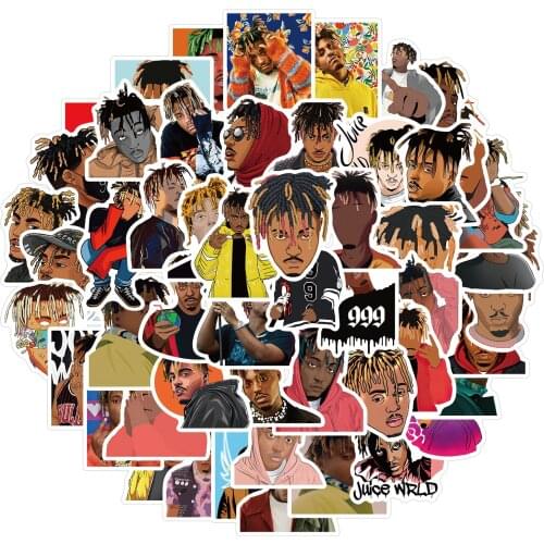 10/52CS Juice WRLD Rapper Music Star Stickers for Laptop Guitar Luggage Skateboard Car Waterproof Cool Sticker Decal Kid Toys