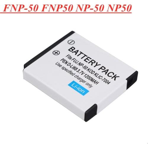 3.7V 1200mAh FNP-50 FNP50 NP-50 NP50 Camera Battery for FUJIFILM for Pentax D-Li68 for KODAK KLIC-7004 KLIC-7004 K7004