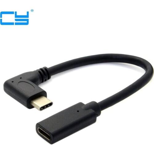 90 Degree Right Angled USB-C USB 3.1 Type C Male to Female Extension Data Cable for Macbook Tablet 20cm
