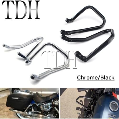 Pair Motorcycle Highway Rear Saddlebag Guard Crash Bar For Harley Softail Heritage Classic 114 FLHCS FLHC Engine Guard Protector