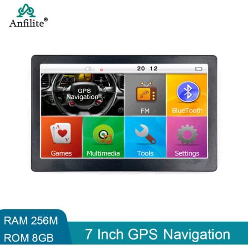 Anfilite 7 inch Car GPS Navigation Bluetooth 8GB/256MB with Rear view Camera FM MP3 MP4 800MHZ global Maps navigator 2018 Europe