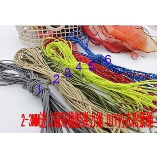 Free shipping top quality 10 yards colorful DIY handmade materials round elastic rope rubber elastic band diameter 3mm