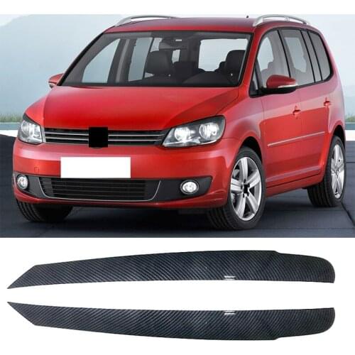 For Touran 2011-2015 Headlight Eyebrows Sticker Headlight Protector Decoration Trim Carbon Fiber Look