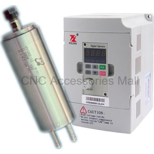 Water Cooled Spindle Motor 300W ER8 AC75V GDZ-12 & 1.5kw DZB280B001.5L2DK VFD inverter variable frequency driver