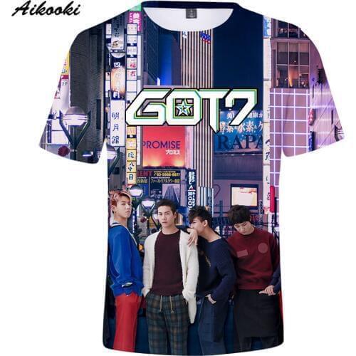 3D Print GOT7 T shirt Mens Summer T-shirt GOT7 Fashion O-neck Short Sleeve Tees Casual 3D Tops Lady/men Cool 3D T-shirts