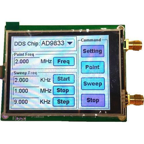 AD9833 full touch screen signal generator DDS signal source point frequency sweep frequency TFT touch