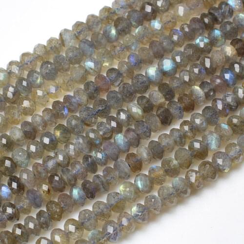Faceted Natural Labradorite Rondelle 2x4/4x6mm Beads 15",Beads For DIY Jewelry making ,We provide mixed wholesale for all items