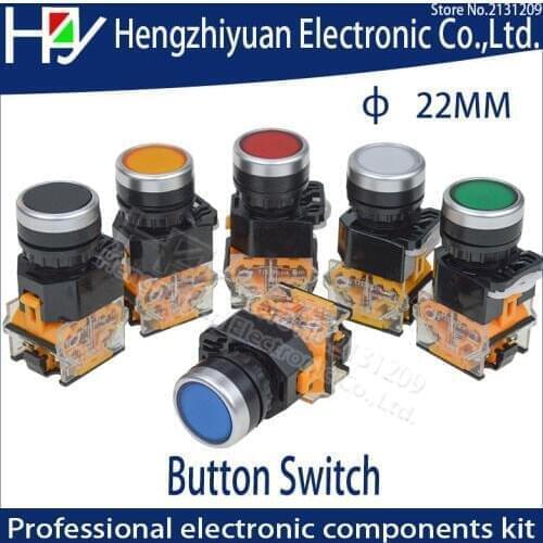 Hzy 22mm momentary Push button switch 1NO+1NC AC 220V CNC LATHE MEDICAL EQUIPMENT
