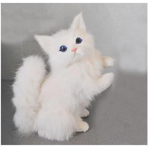 Free shipping lucky charm sitting cat artificial cat gift cat decoration cat handmade furry animal artificial animal craft