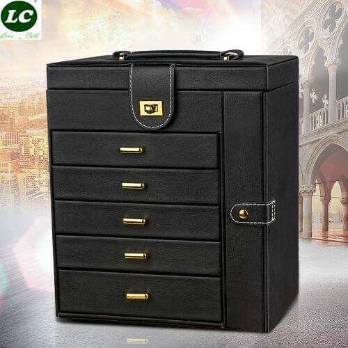 PU Leather Jewelry Storage Box European Ring Case Gift Organizer Multifunctional Jewelry Box