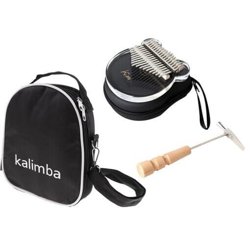 Professional 17-key kalimba Clear Acrylic Finger Thumb Piano Mbira Carry Bag Hand Percussion Musical Instruments for Beginners