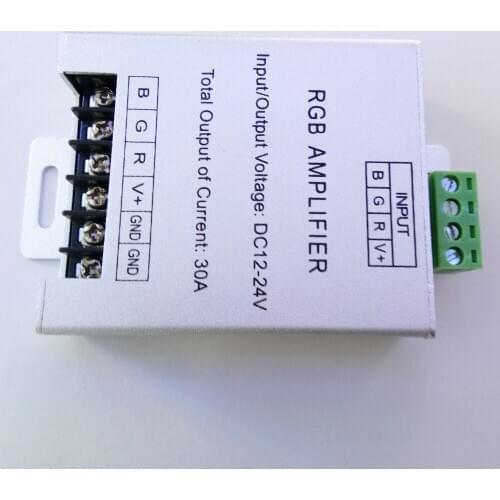 12V /24V 30A RGB LED Signal Amplifier Controller For SMD 3528 5050 5630 5730 RGB LED Strip Lighting
