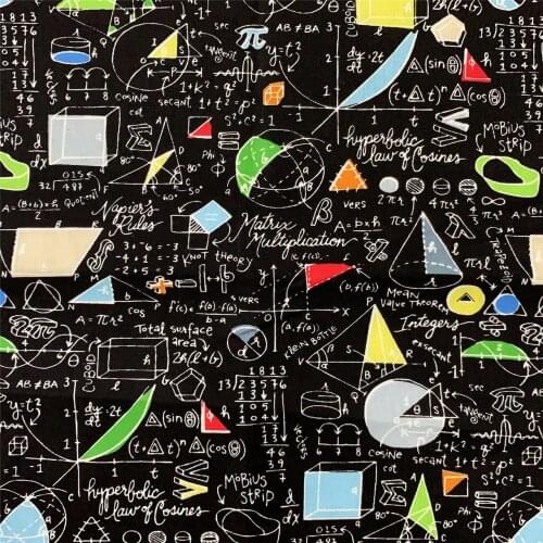 Cool Digital Printing Black mathematical formula pattern 100% Cotton Fabric Sewing Material Children Fabric Diy Shirt Clothing