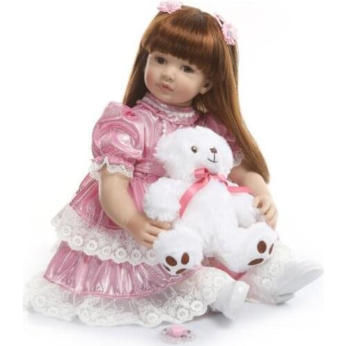 60cm Silicone Reborn Baby Doll Toys Like alive Vinyl Princess Toddler Girl babies Dolls bebe Bonecas Birthday Gift reborn dolls