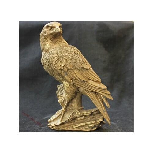 COPPER CRAFTS BRASS DECORATION FINE BRASS CHINESE CULTURE BRASS BRONZE STATUE BIRD GOSHAWK OWL EAGLE SCULPTURE ORNAMENT