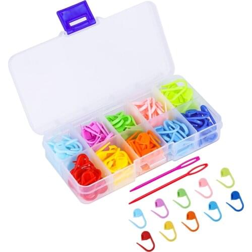 MIUSIE Mix Color Plastic Knitting Tools Locking Stitch Markers Resin Small Clip Knitting Tools Needle Clip Knitting Crochet Hook