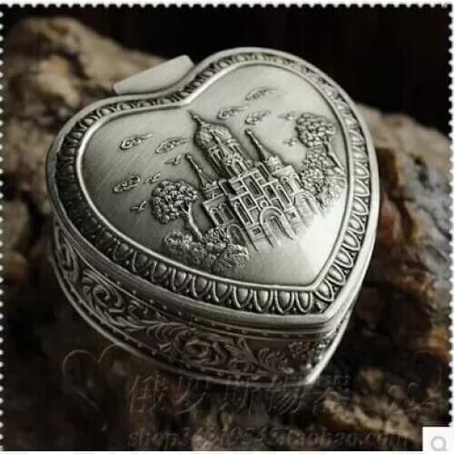 Fashion Zinc-alloy Material Metal Jewelry Case jewelry organizer Heart Shaped metal Jewelry Boxe jewelry display box Z015