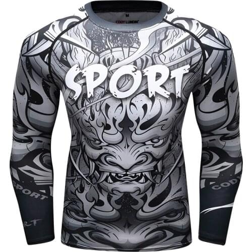 Wholesale Stock Mens Digital Sublimation Printed Tshirts Running Gym Rash Guard
