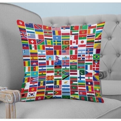 National Flag Printed Throw Pillow Case Plush fabric Pillowcase Home Decorative Pillow Hot