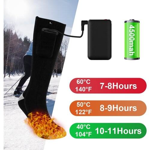 Winter Warm Outdoor Socks Thermal Socks Heating Sock Three Modes Elastic Comfortable Water Resistant Electric Warm Sock Set