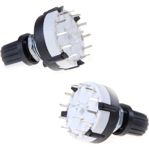 1PC Hot Sale High Quality 4P3T Single Deck Rotary Switch Band Selector 4 Pole 3 Position With Knob